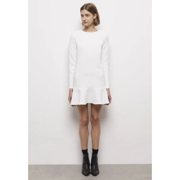 NWT The Kooples Cutout Peplum Mini Dress Size 1 (Small) Color White